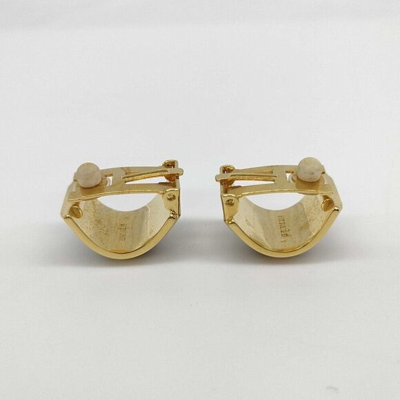 Herms Blue  Sphinx Enamel and Gold-Tone Clip-On Earrings with Box - Picture 2 of 7